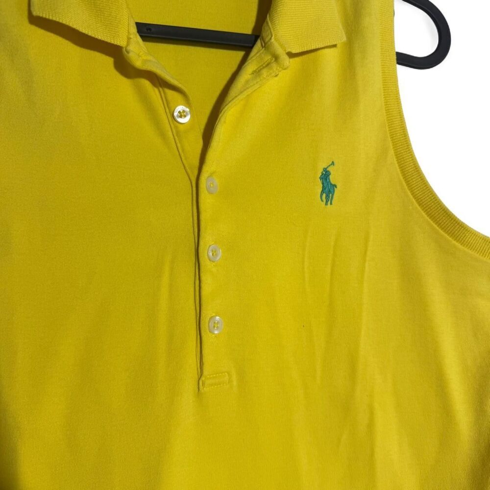 Ralph Lauren Sport Bright Yellow Sleeveless Polo Tank | Size M | Golf preppy top - Picture 4 of 9